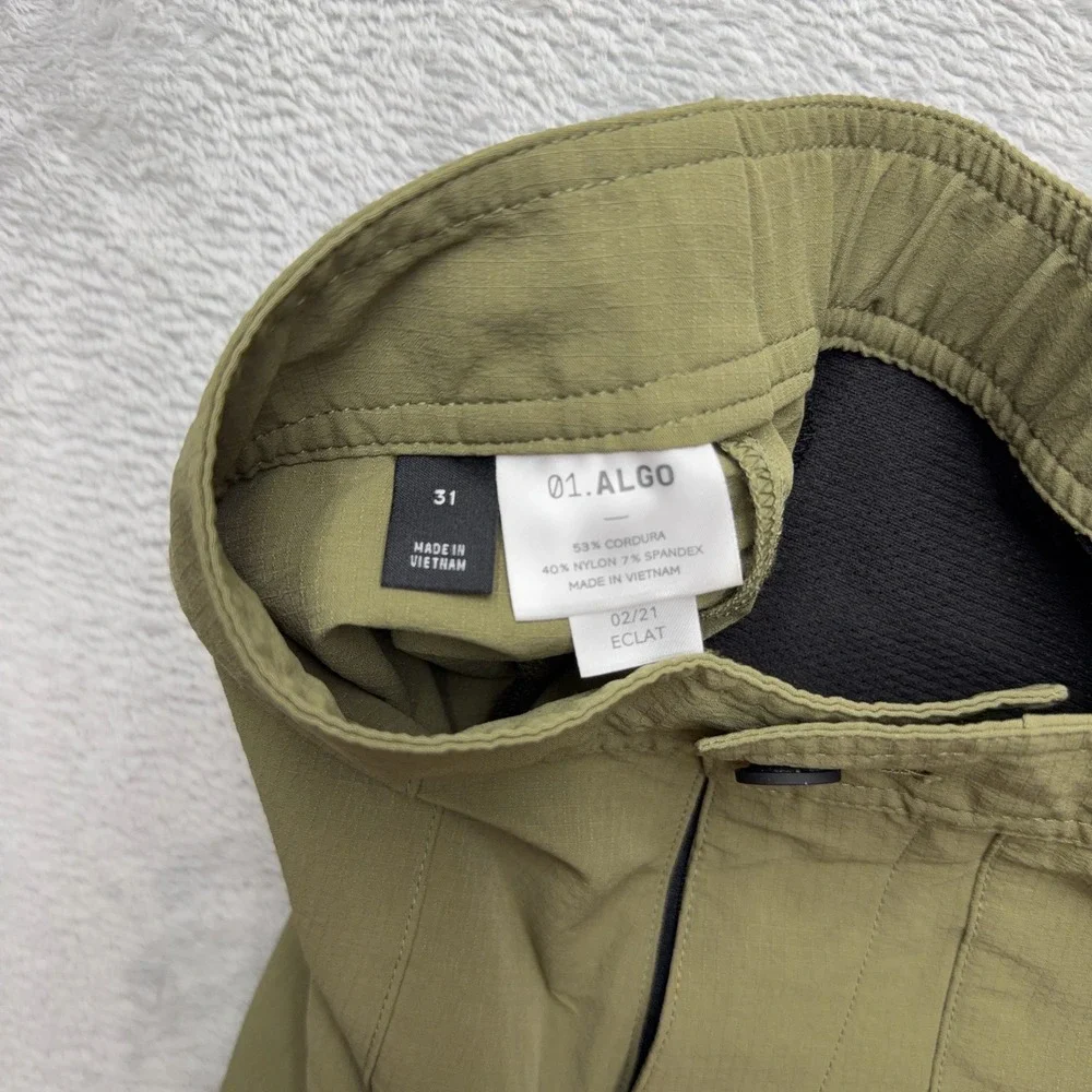 01.Algo Shorts Mens 31 Olive Green Performance Cordura Nylon Spandex Utility